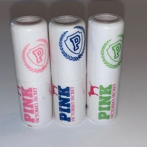 3x Sealed VS PINK Heart Tinted Lip Balm Set